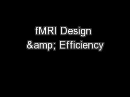 fMRI Design & Efficiency