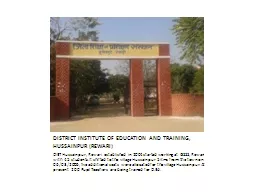 DISTRICT INSTITUTE OF EDUCATION AND TRAINING, HUSSAINPUR (R