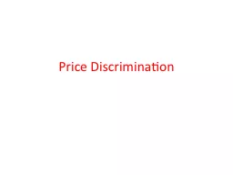 Price Discrimination