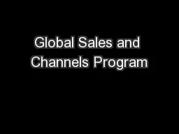 Global Sales and Channels Program