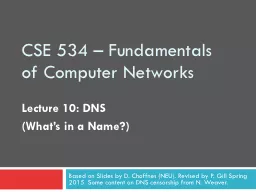 CSE 534 – Fundamentals of Computer Networks