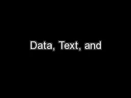 Data, Text, and