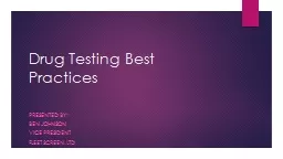 Drug Testing Best Practices