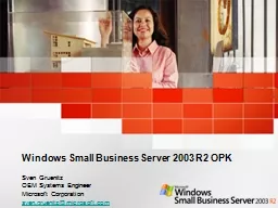 Windows Small Business Server 2003 R2 OPK