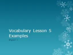 Vocabulary Lesson 5 Examples
