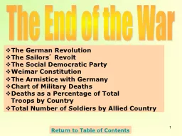 1 The End of the War
