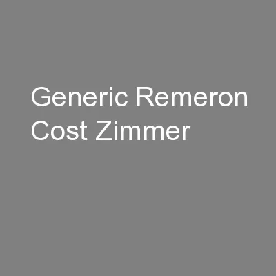 Generic Remeron Cost Zimmer