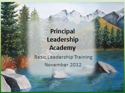Principal Leadership Academy