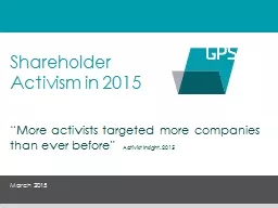 Shareholder Activism in 2015