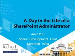 A Day in the Life of a SharePoint Administrator