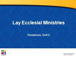 Lay Ecclesial Ministries