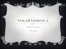 Vocab lesson 2