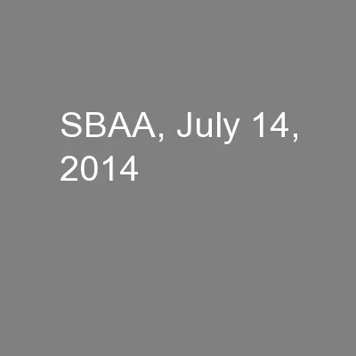 SBAA, July 14, 2014