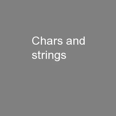Chars and strings