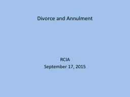 Divorce and Annulment