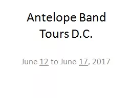 Antelope Band Tours D.C.