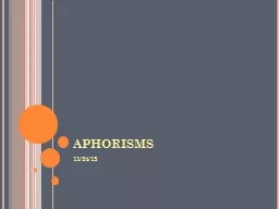 APHORISMS