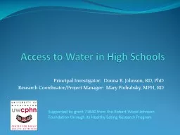Access to Water in High Schools