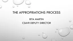 The Appropriations process