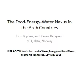 The Food-Energy-Water Nexus in the Arab Countries