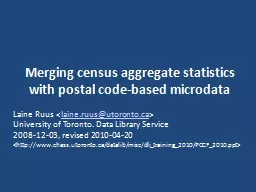 Merging census aggregate statistics with postal code-based