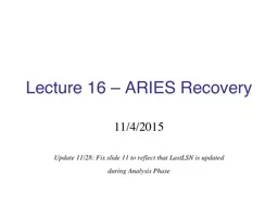 Lecture 16 – ARIES Recovery