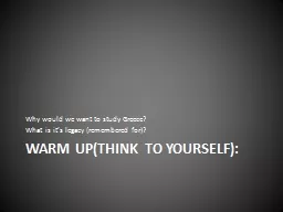 Warm Up(think to yourself):