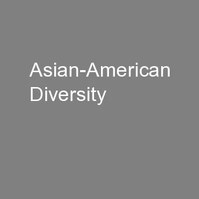 Asian-American Diversity