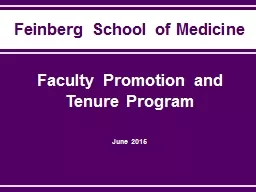 Faculty Promotion and Tenure Program