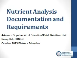 Nutrient Analysis Documentation and Requirements