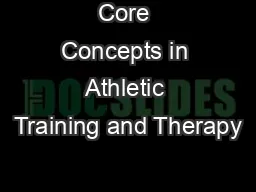 Core Concepts in Athletic Training and Therapy
