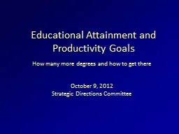 Educational Attainment and Productivity Goals