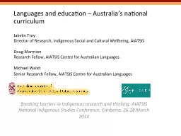 Languages and education – Australia’s national curricul