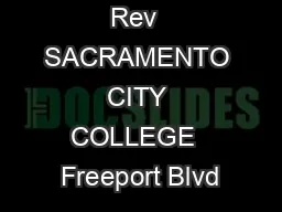 Rev  SACRAMENTO CITY COLLEGE  Freeport Blvd