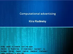 Computational advertising