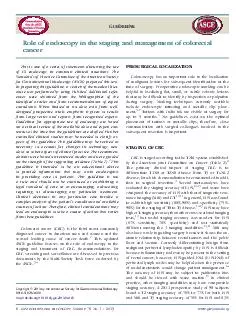GUIDELINE Role of endoscopy in the staging and management of colorectal cancer This is
