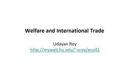 Welfare and International Trade