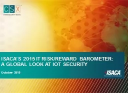ISACA’S 2015 IT RISK/REWARD BAROMETER: