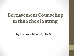 Bereavement Counseling in the School