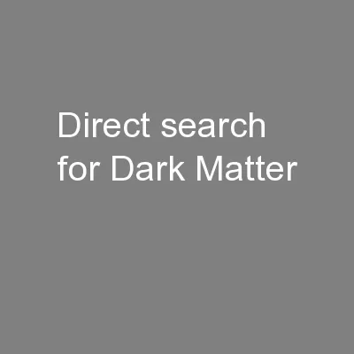 Direct search for Dark Matter