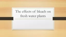 The effects of bleach on fresh water plants
