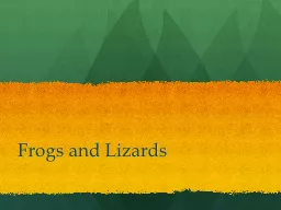 Frogs and Lizards