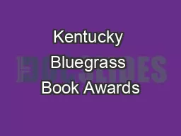 Kentucky Bluegrass Book Awards