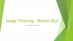 Image Filtering – Motion Blur