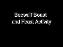 Beowulf Boast and Feast Activity