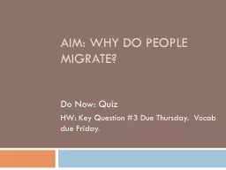 AIM: Why do people Migrate?