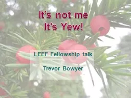 LEEF Fellowship talk