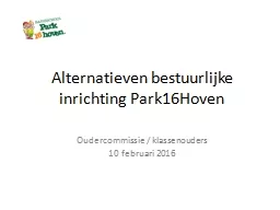 Alternatieven bestuurlijke inrichting Park16Hoven