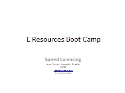 E Resources Boot Camp