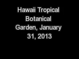 Hawaii Tropical Botanical Garden, January 31, 2013